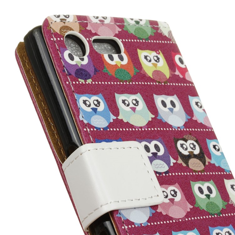 Pattern Printing Wallet Leather Cover for Sony Xperia X Compact - Lovely Little Owls-3