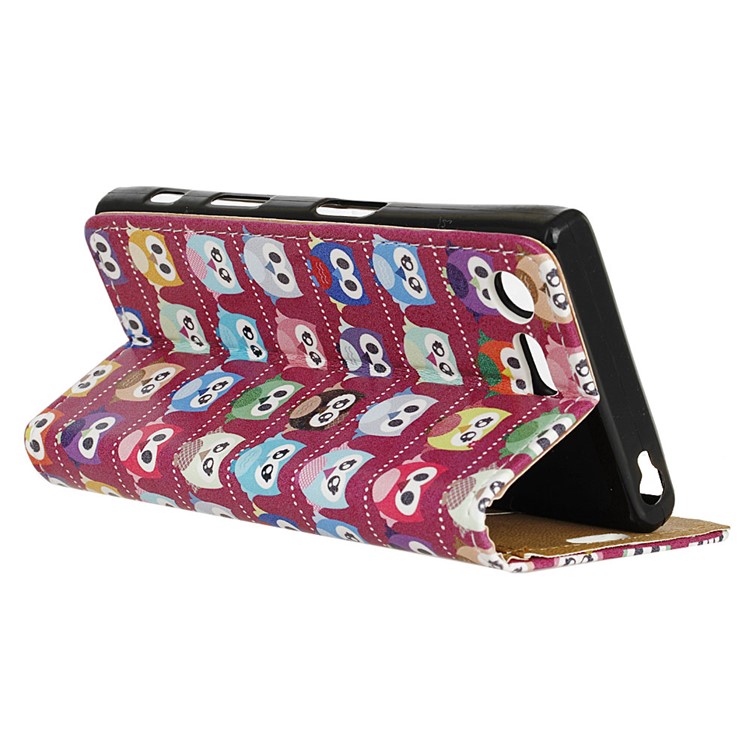 Pattern Printing Wallet Leather Cover for Sony Xperia X Compact - Lovely Little Owls-4