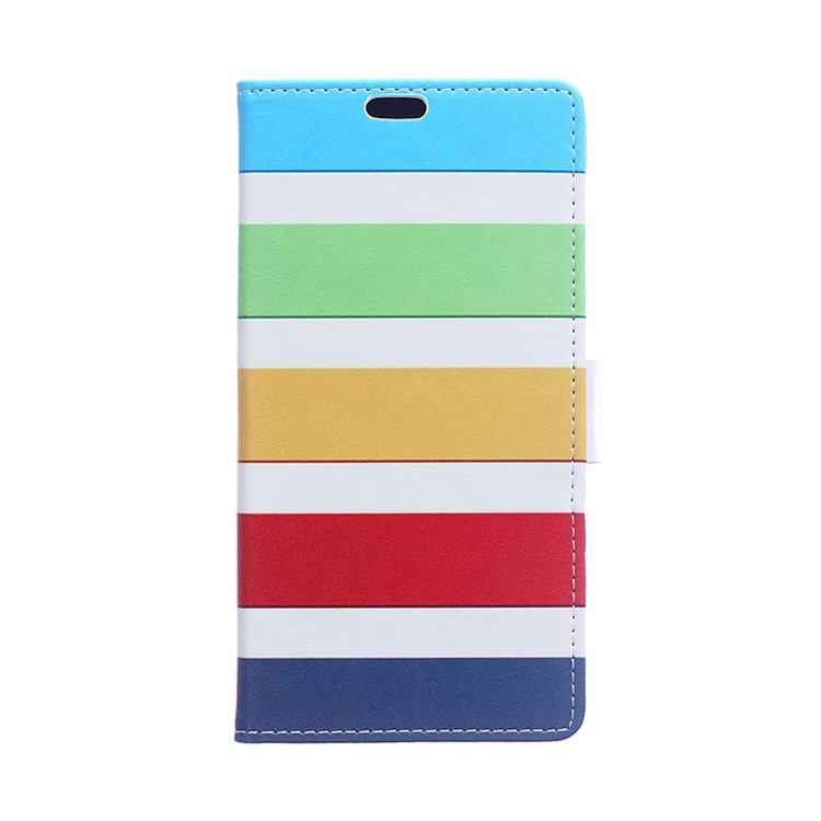 Pattern Printing Wallet Leather Case for Sony Xperia X Compact - Colorful Stripes-1
