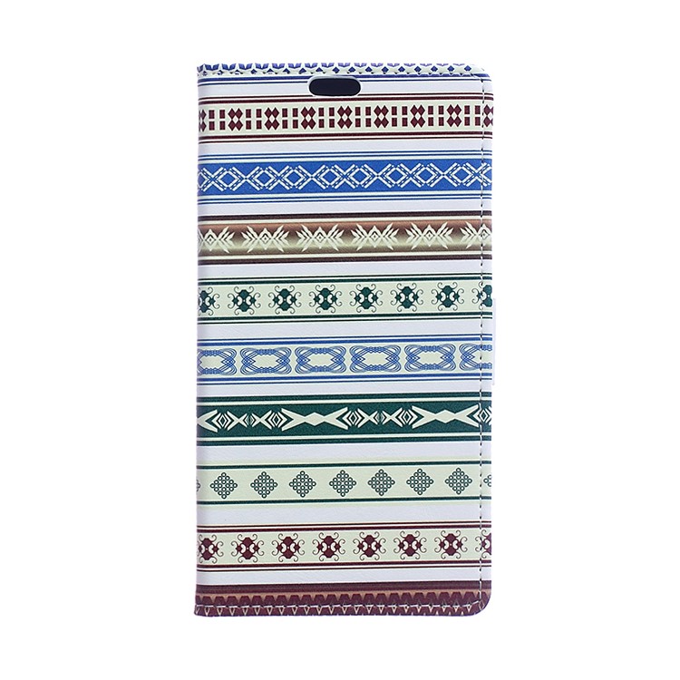 Patterned Leather Case with Card Slots for Sony Xperia X Compact - Ethnic Style Pattern-1