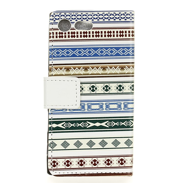 Patterned Leather Case with Card Slots for Sony Xperia X Compact - Ethnic Style Pattern-2