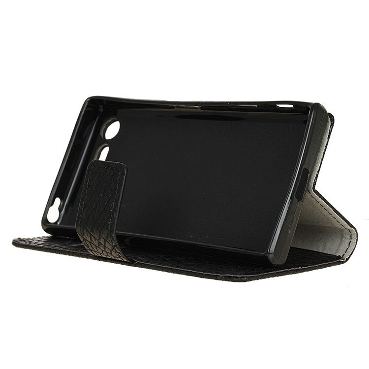 Für Sony Xperia X Kompakte Krokodil Brieftasche Leder Handytasche Ständer - Schwarz-5