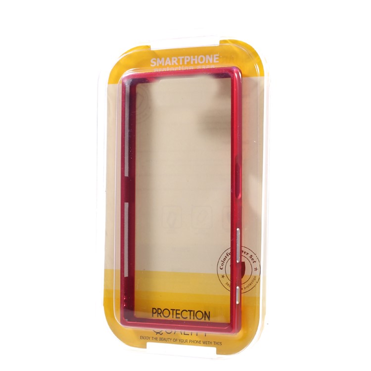 Slide-on Metal Frame Bumper Case for Sony Xperia XZ - Red-8