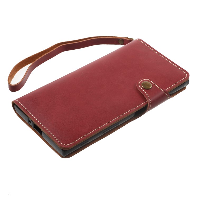 Wallet Leather Mobile Phone Case Accessory for Sony Xperia XZs / XZ - Red-3