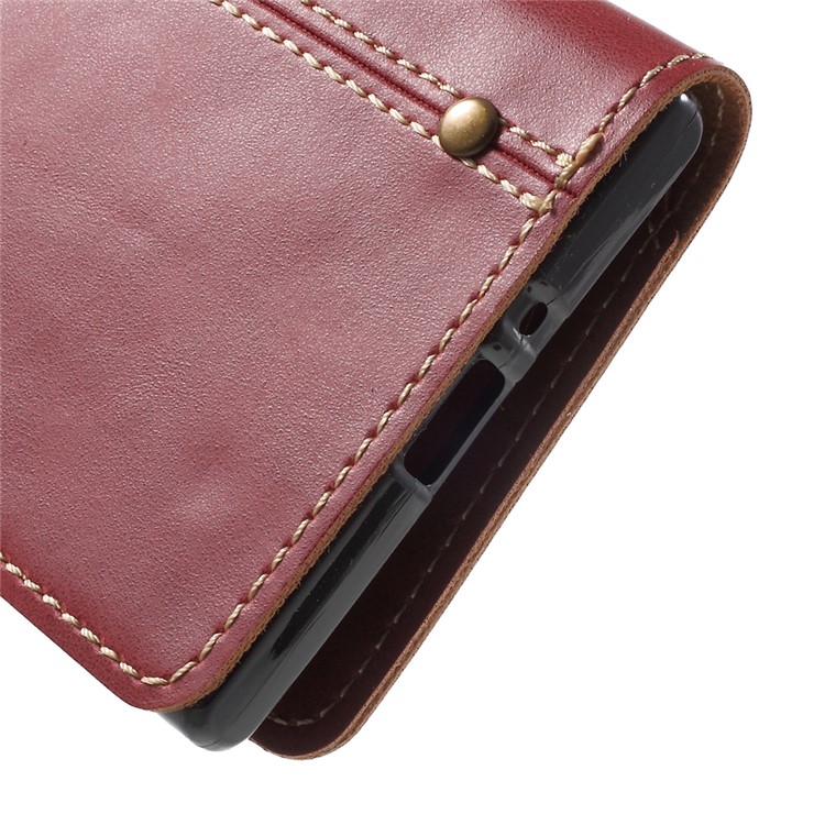 Wallet Leather Mobile Phone Case Accessory for Sony Xperia XZs / XZ - Red-9