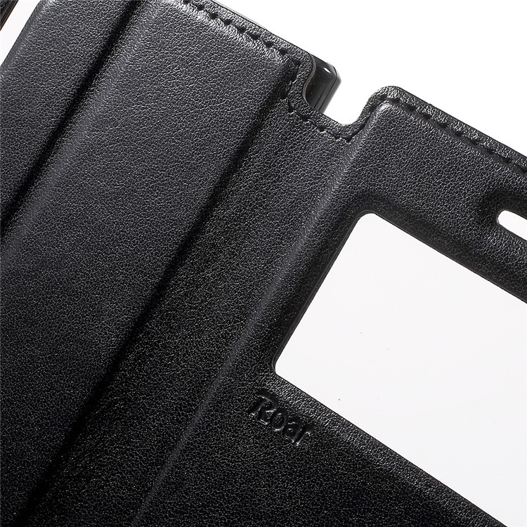 ROAR KOREA Noble Leather View Case with Stand for Sony Xperia XZs / XZ - Black-6