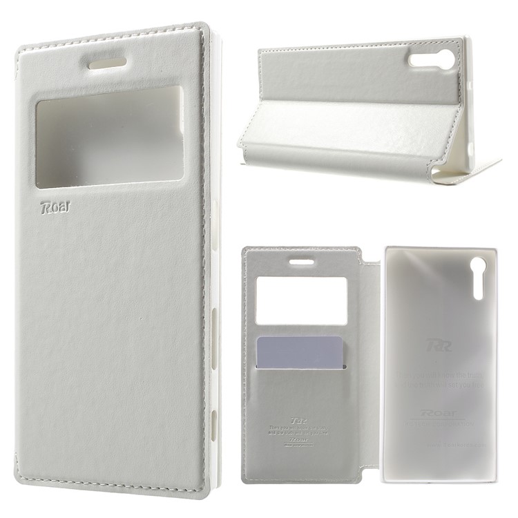 ROAR KOREA Noble View Leather Stand Cover Case for Sony Xperia XZs / XZ - White-1