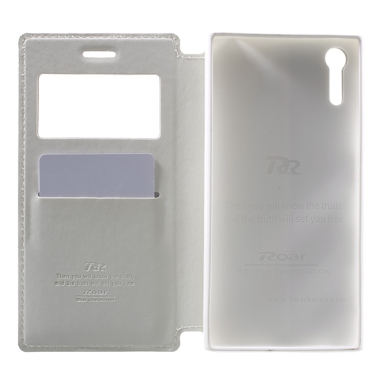 ROAR KOREA Noble View Leather Stand Cover Case for Sony Xperia XZs / XZ - White-4