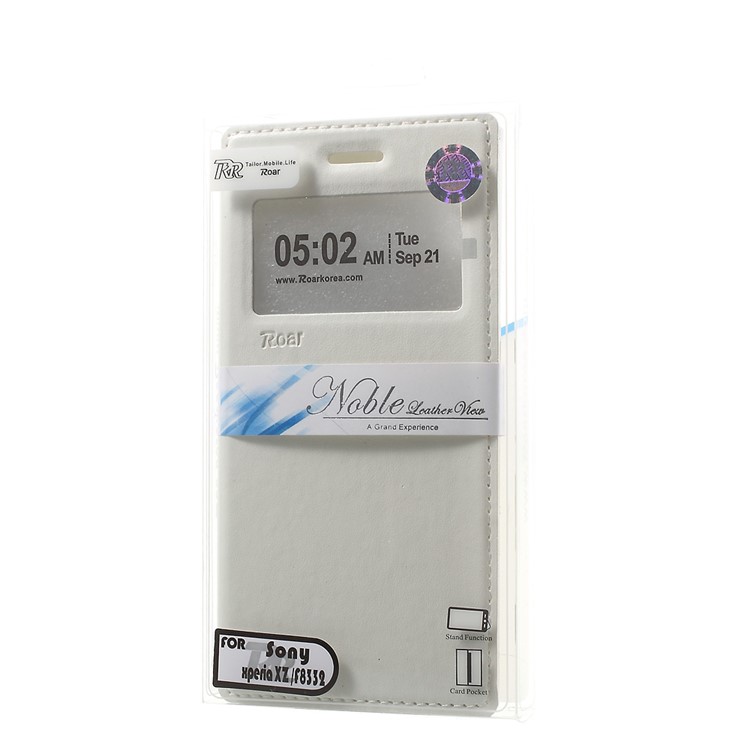 ROAR KOREA Noble View Leather Stand Cover Case for Sony Xperia XZs / XZ - White-8