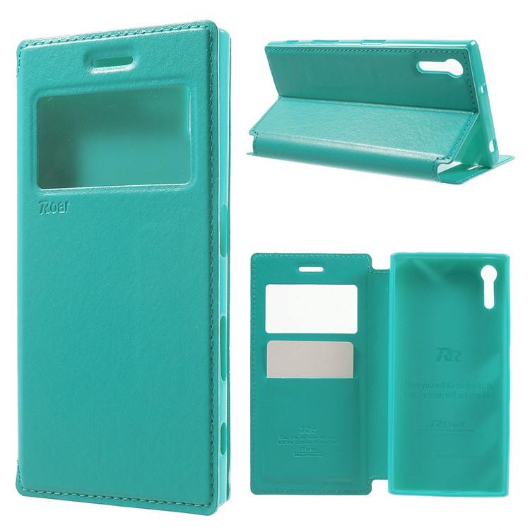 ROAR KOREA Noble View Window Leather Phone Case for Sony Xperia XZs / XZ - Baby Blue-1