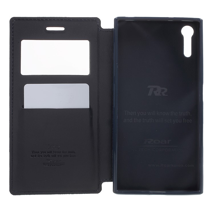 ROAR KOREA Noble View Leather Case Accessory for Sony Xperia XZs / XZ - Dark Blue-4