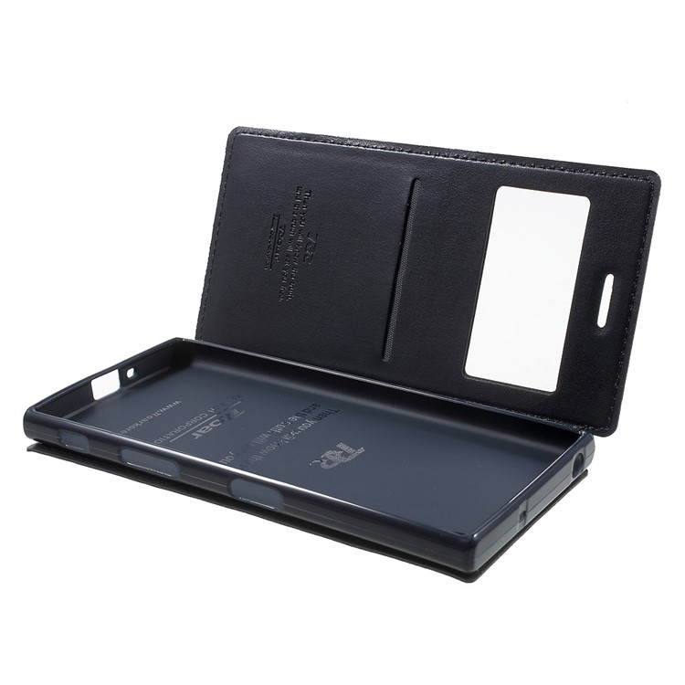 ROAR KOREA Noble View Leather Case Accessory for Sony Xperia XZs / XZ - Dark Blue-5