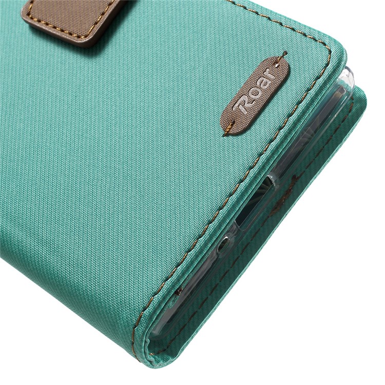ROAR KOREA for Sony Xperia XZs / XZ Twill Texture Leather Wallet Stand Cover - Green-7