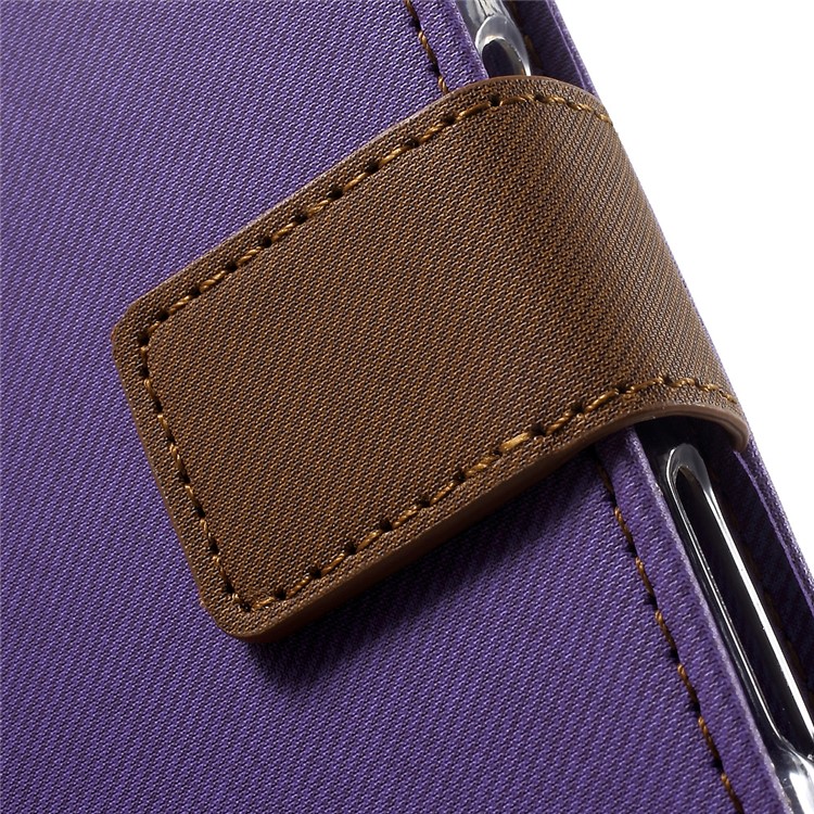 ROAR KOREA for Sony Xperia XZs / XZ Twill Texture Leather Wallet Stand Shell - Purple-6