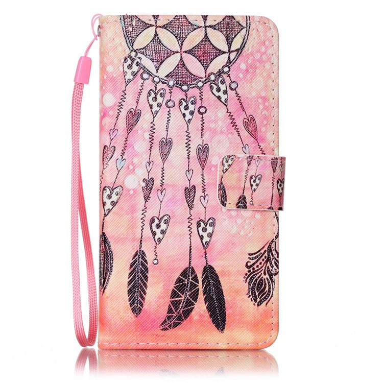 Patterned Leather Wallet Cover with Wrist Strap for Sony Xperia XA / XA Dual - Dream Catcher-2