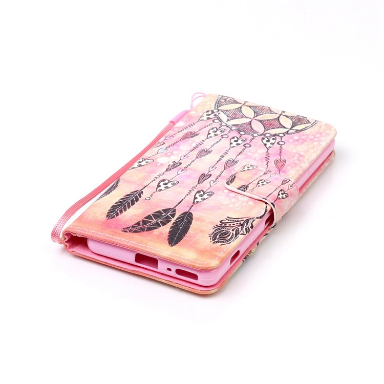 Patterned Leather Wallet Cover with Wrist Strap for Sony Xperia XA / XA Dual - Dream Catcher-5