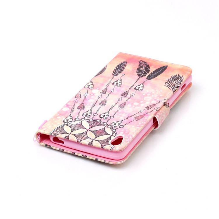 Patterned Leather Wallet Cover with Wrist Strap for Sony Xperia XA / XA Dual - Dream Catcher-6