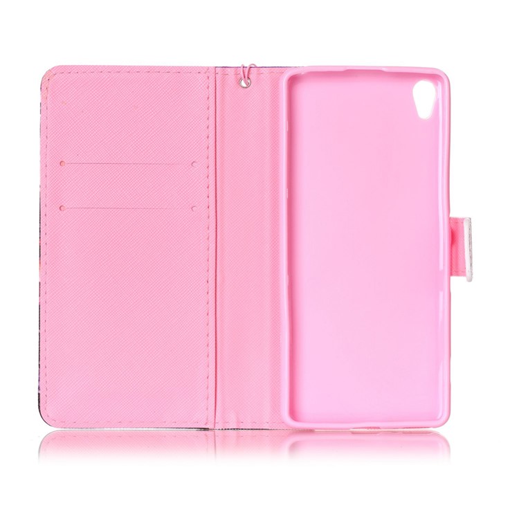 Patterned Leather Wallet Cover with Wrist Strap for Sony Xperia XA / XA Dual - Dream Catcher-7
