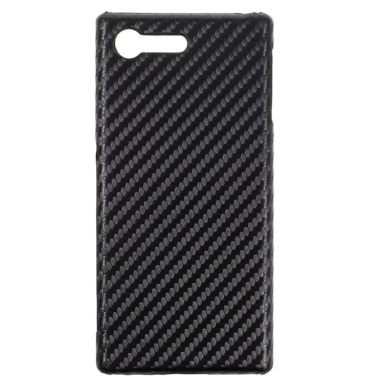 Carbon Fiber PU Leather Coated Hard Back Case for Sony Xperia X Compact - Black-1