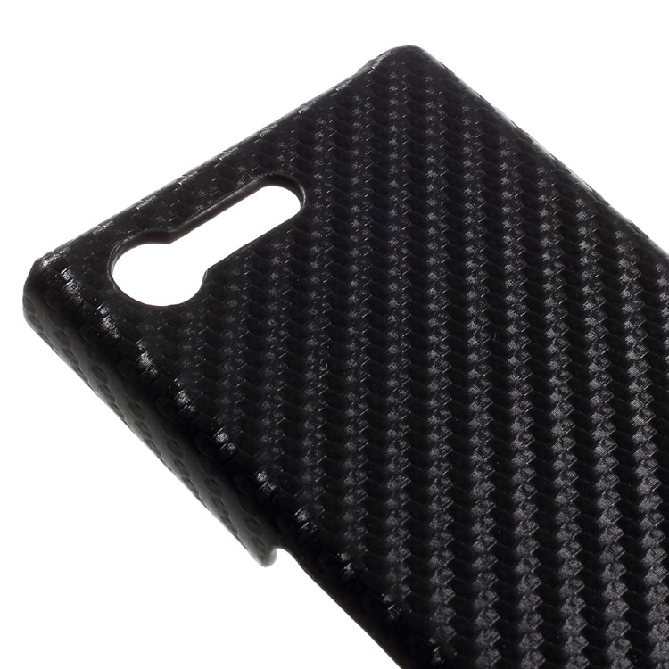 Carbon Fiber PU Leather Coated Hard Back Case for Sony Xperia X Compact - Black-3
