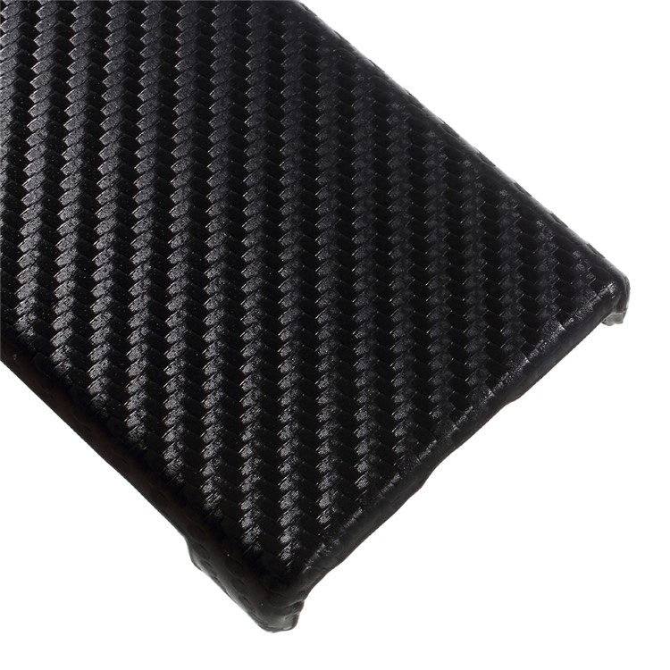 Carbon Fiber PU Leather Coated Hard Back Case for Sony Xperia X Compact - Black-4