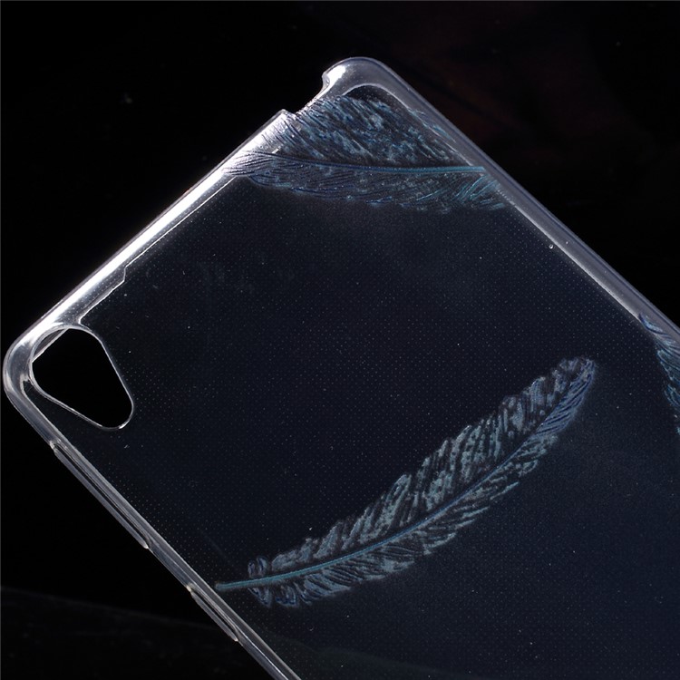 Pattern Printing Ultra-thin Clear TPU Case for Sony Xperia E5 - Feathers-3