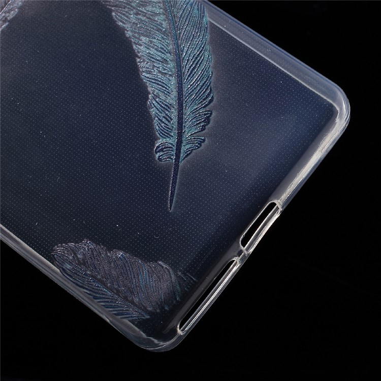 Pattern Printing Ultra-thin Clear TPU Case for Sony Xperia E5 - Feathers-4