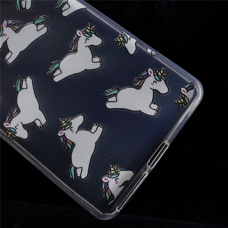 Pattern Printing Ultra-thin Clear TPU Cover for Sony Xperia E5 - Unicorns-4
