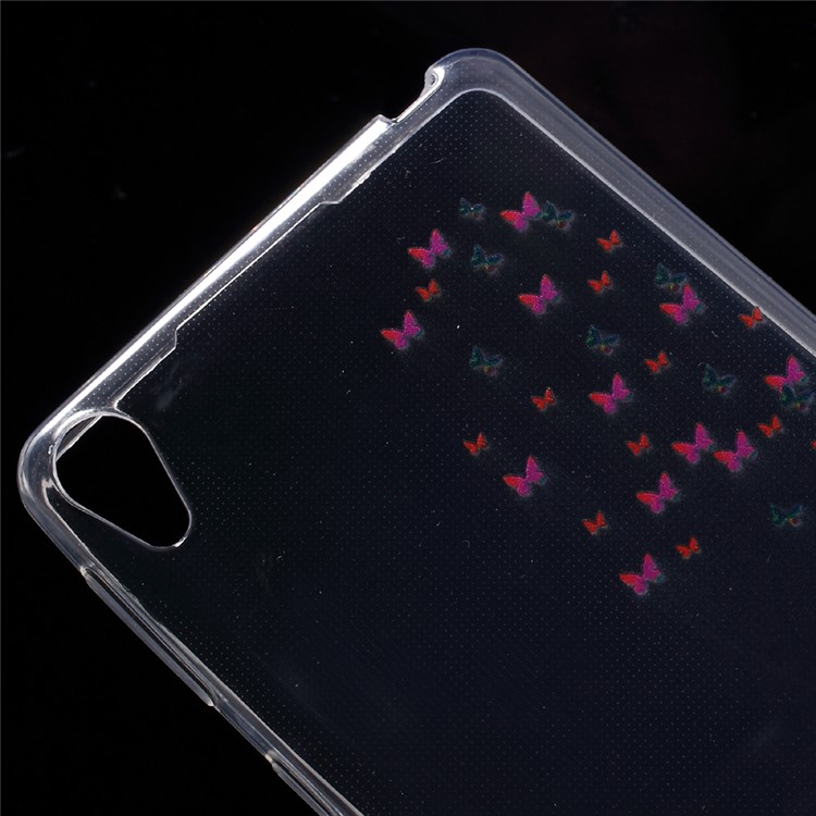 Ultra-thin Patterned Clear TPU Back Case for Sony Xperia E5 - Colorful Butterflies-3