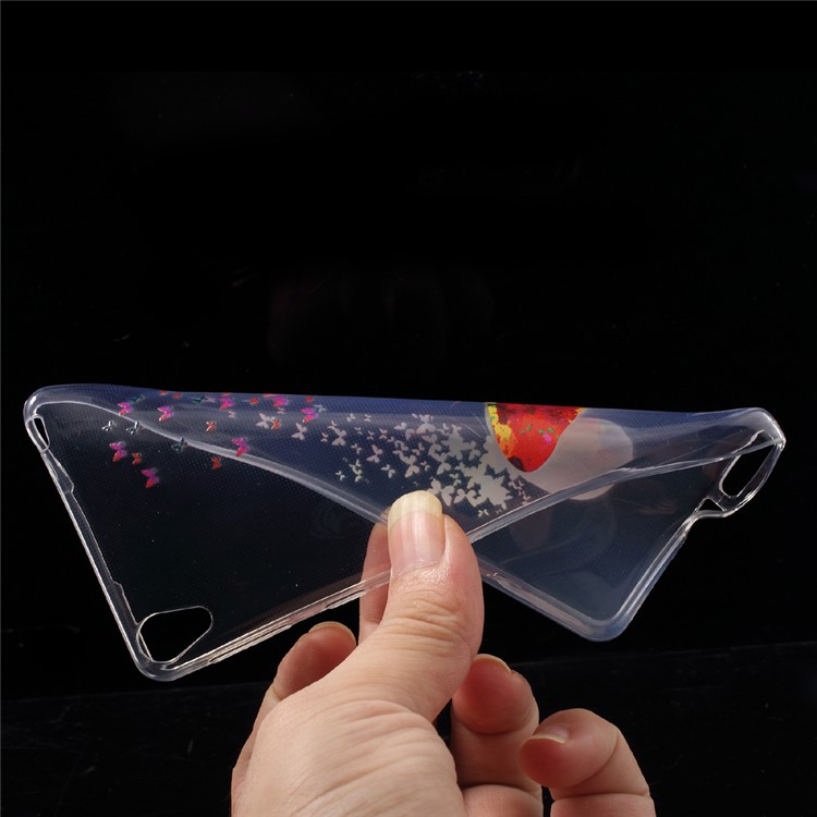 Ultra-thin Patterned Clear TPU Back Case for Sony Xperia E5 - Colorful Butterflies-5
