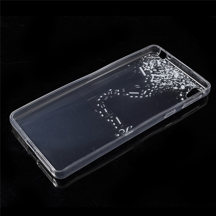 Patterned Ultra-thin Clear TPU Back Cover Protector for Sony Xperia E5 - Music Note-2