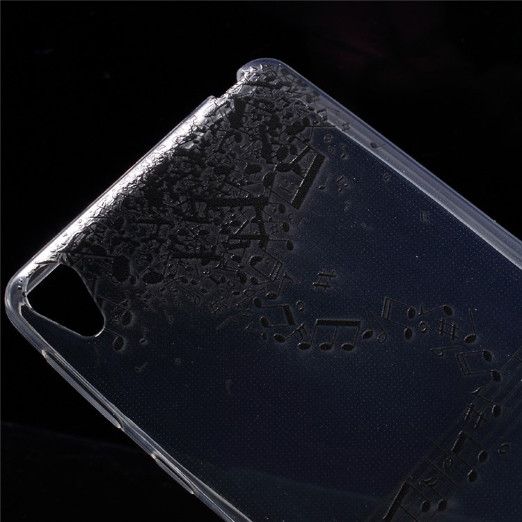 Patterned Ultra-thin Clear TPU Back Cover Protector for Sony Xperia E5 - Music Note-3