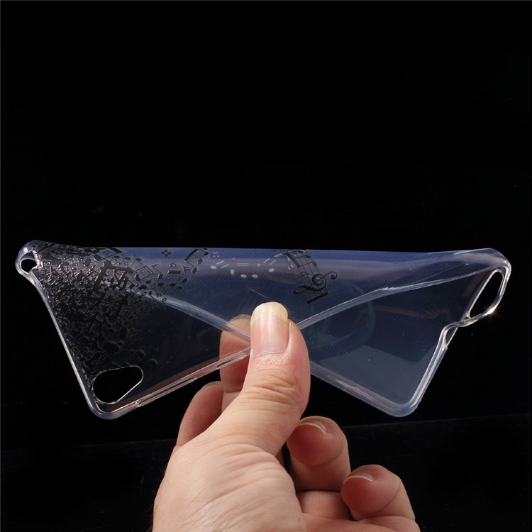Patterned Ultra-thin Clear TPU Back Cover Protector for Sony Xperia E5 - Music Note-5