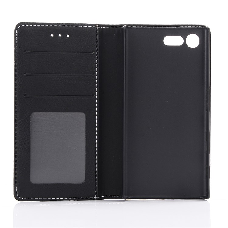 Para Sony Xperia X Compacto Estuche De Cuero Retro Estilo Billetera - Negro-3