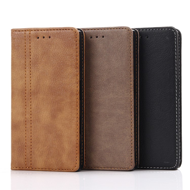 Para Sony Xperia X Compacto Estuche De Cuero Retro Estilo Billetera - Negro-6