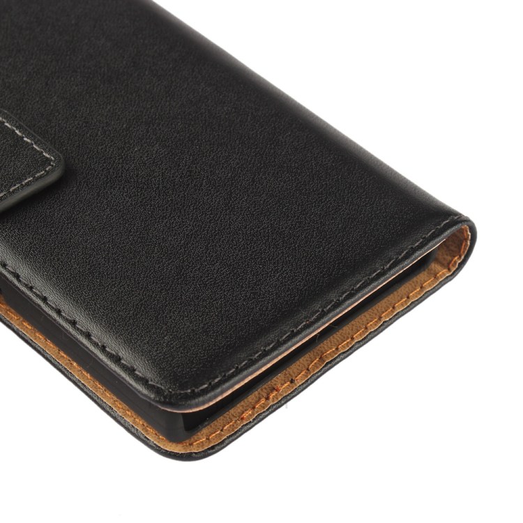 Echt geteilte Leder Geldbörse mit Standfuß für Sony Xperia X Compact - Schwarz-9