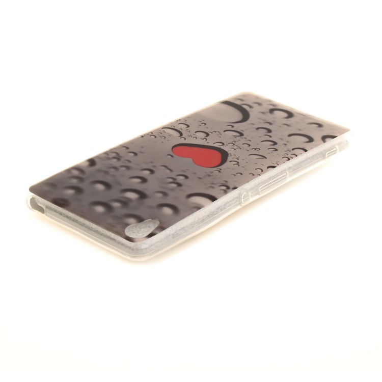IMD TPU Mobile Cover for Sony Xperia XA/XA Dual - Red Heart and Raindrop-5