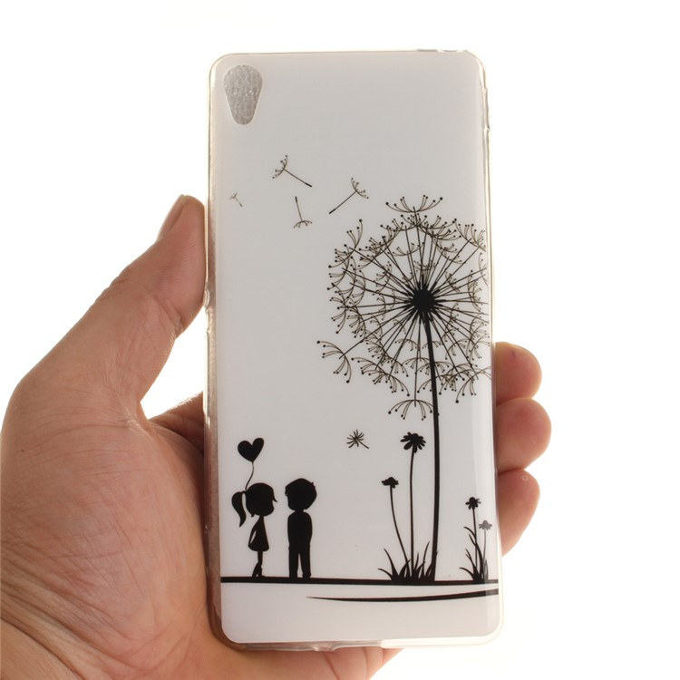 Patterned Gel Cover IMD TPU Case for Sony Xperia XA/XA Dual - Lovers and Dandelion-6