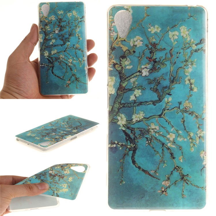 Soft IMD TPU Protective Case for Sony Xperia X Performance - Tree with Flowers-1