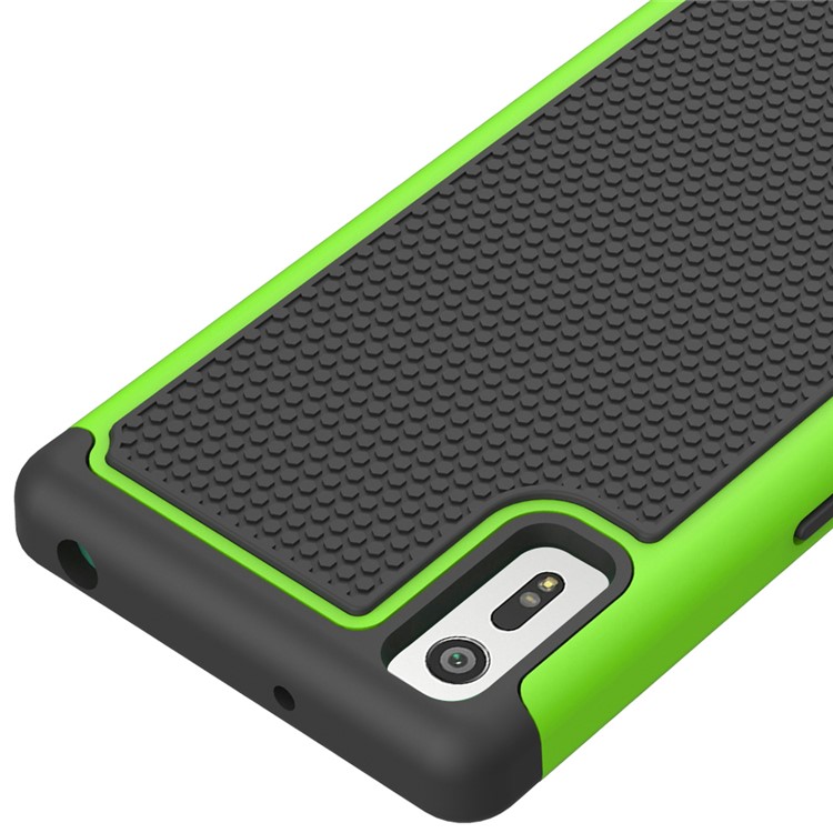 Football Grain PC + Silicone Protective Case Shell for Sony Xperia XZs / XZ - Green-5