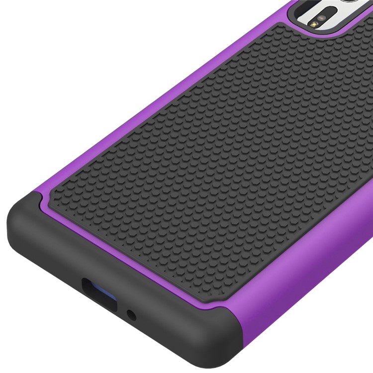 Football Grain PC + Silicone Hybrid Back Case for Sony Xperia XZs / XZ - Purple-4