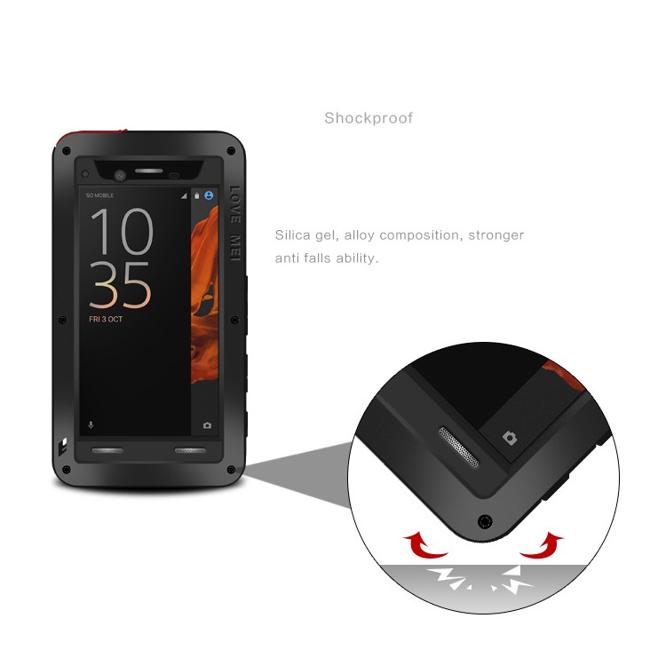 LOVE MEI per Sony Xperia XZs / XZ Custodia protettiva antiurto antiurto antiurto - Nero-2