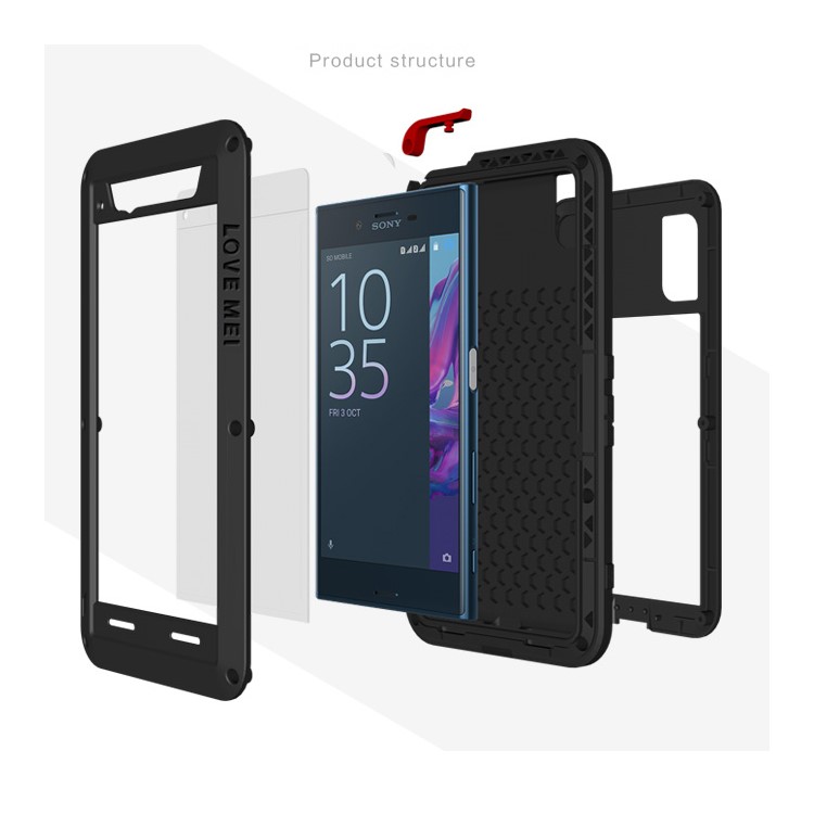 LOVE MEI per Sony Xperia XZs / XZ Custodia protettiva antiurto antiurto antiurto - Nero-5