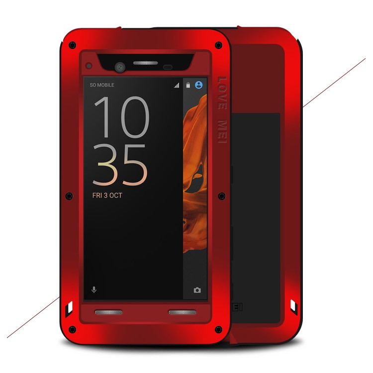 LOVE MEI for Sony Xperia XZs / XZ Powerful Shockproof Dropproof Dustproof Protection Case - Red-1