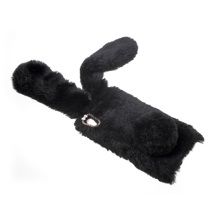 Fashion Rabbit Warm Fur TPU Phone Case for Sony Xperia XA / Dual - Black-3