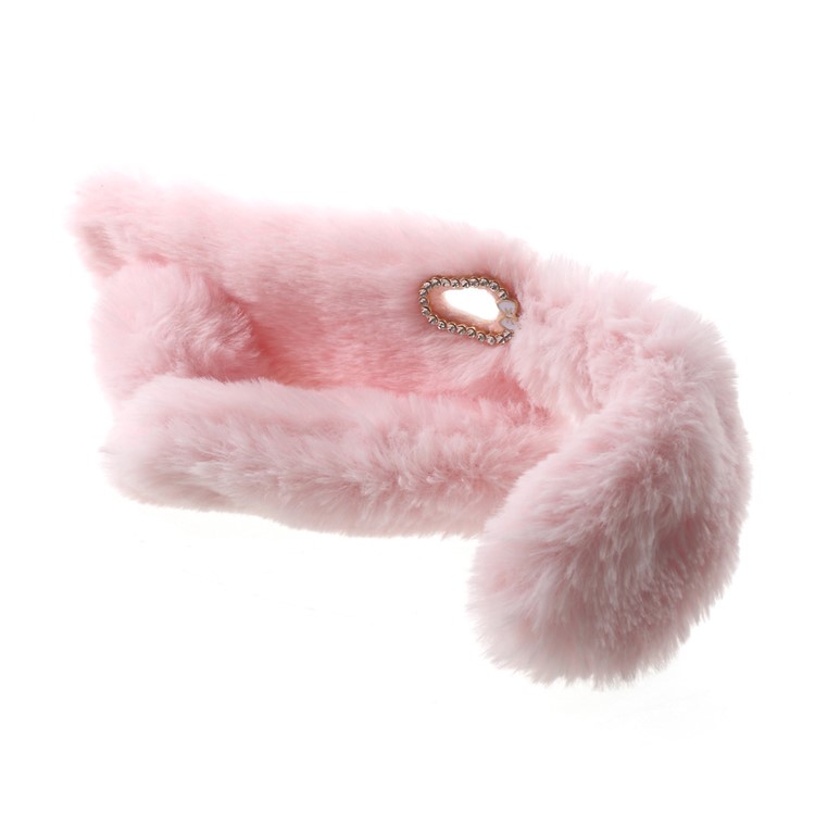 Cute Rabbit Warm Fur TPU Mobile Phone Case for Sony Xperia XA / Dual - Pink-3