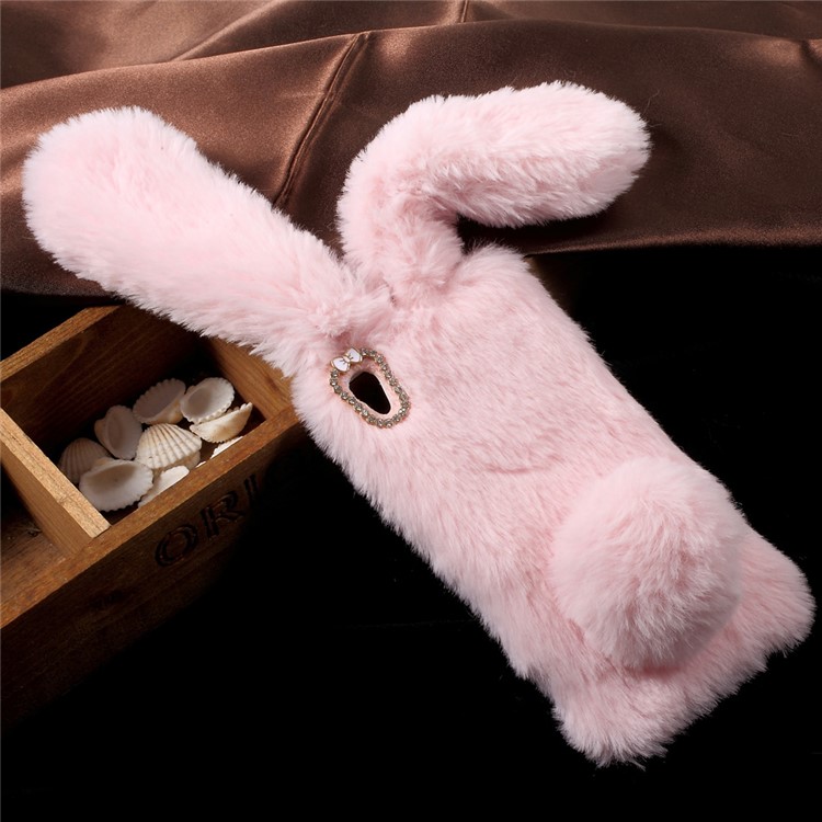 Cute Rabbit Warm Fur TPU Mobile Phone Case for Sony Xperia XA / Dual - Pink-8