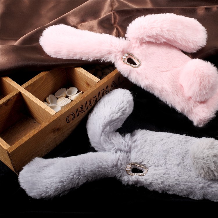 Cute Rabbit Warm Fur TPU Mobile Phone Case for Sony Xperia XA / Dual - Pink-9