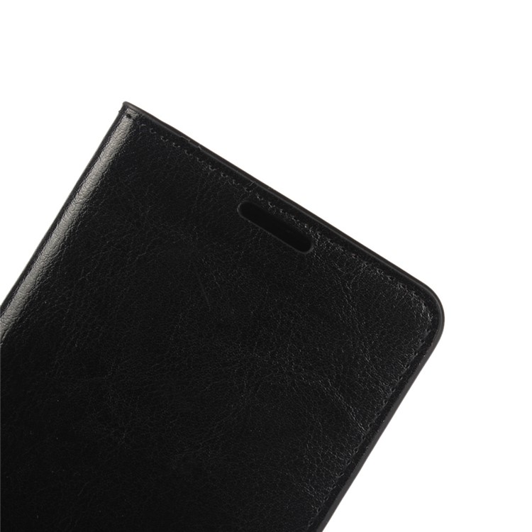 Crazy Horse Full Grain Genuine Leather Wallet Stand Case for Sony Xperia Z5 Premium / Dual - Black-8