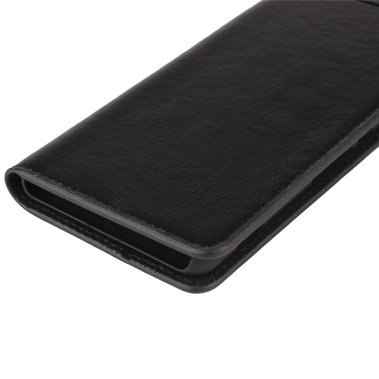 Crazy Horse Full Grain Genuine Leather Wallet Stand Case for Sony Xperia XA / Dual - Black-11